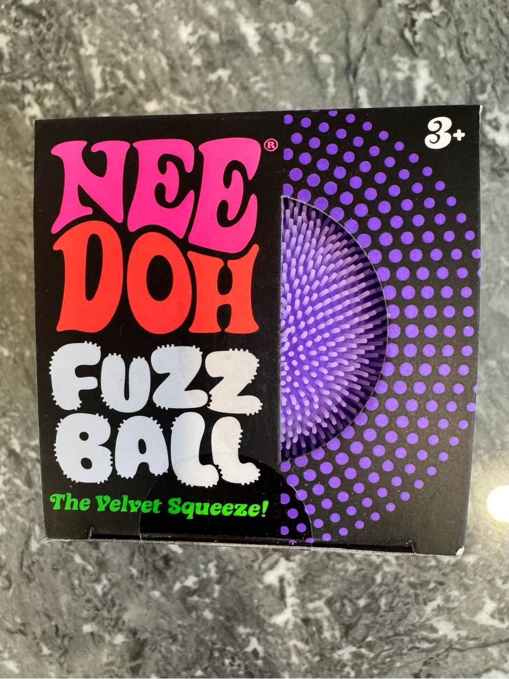 NeeDoh Fuzz Ball Purple Authentic Schylling NWT Velvet Squishy Rare